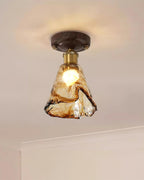 Velimo Amber Glass Flush Mount  Ceiling Light