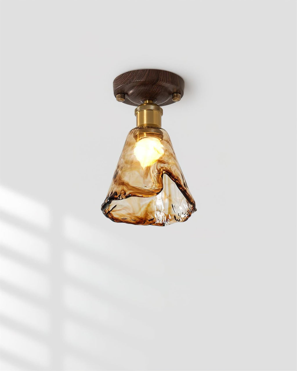 Velimo Amber Glass Flush Mount  Ceiling Light