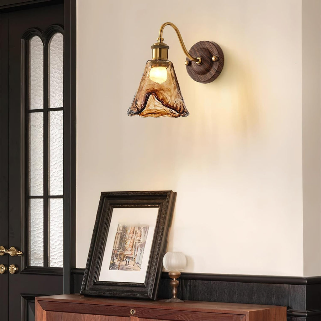Amberveil Vintage Glass Wall Light