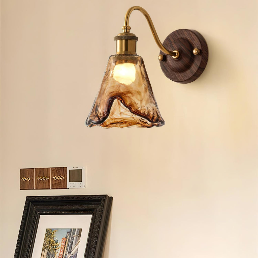 Amberveil Vintage Glass Wall Light