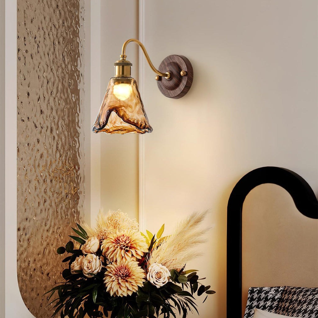 Amberveil Vintage Glass Wall Light