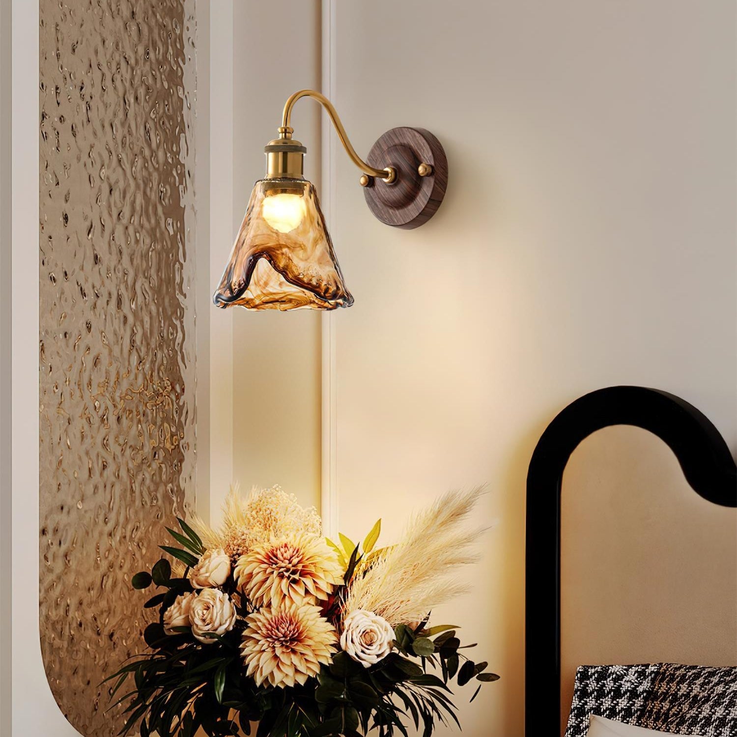 Amberveil Vintage Glass Wall Light