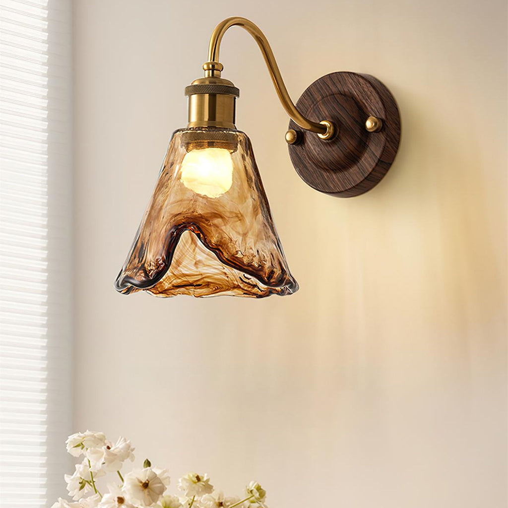 Amberveil Vintage Glass Wall Light
