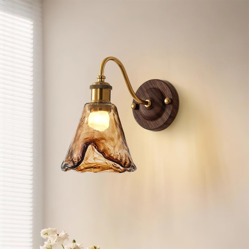 Amberveil Vintage Glass Wall Light