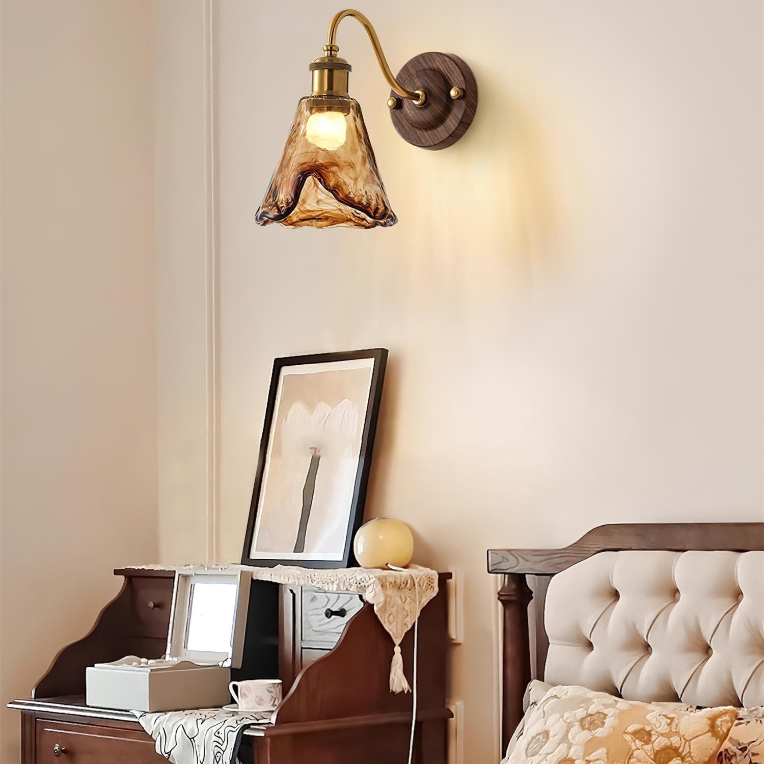 Amberveil Vintage Glass Wall Light