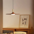 Pend­­ant Lamp Wood-Grain Disc LED Acrylic Midcentury