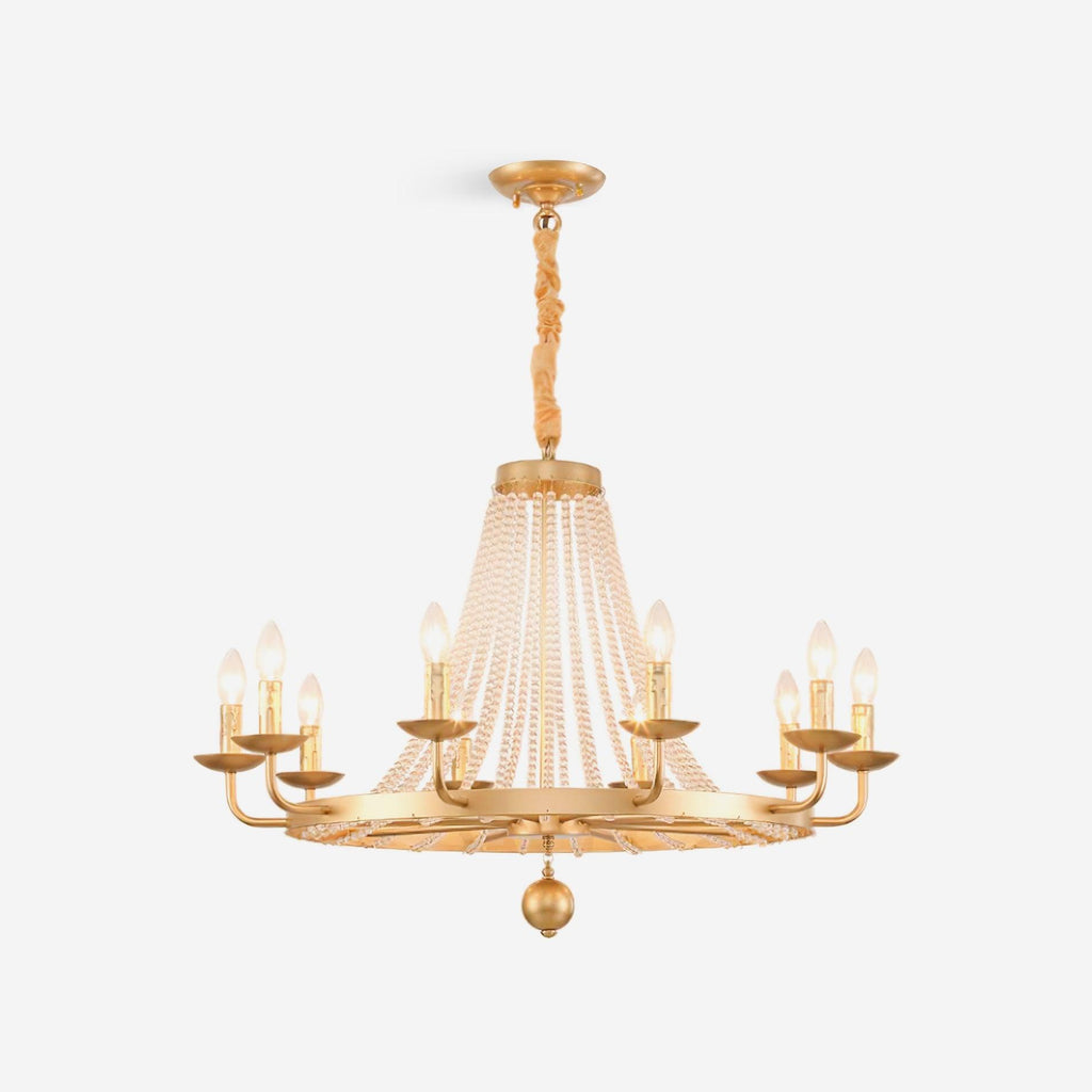 Naples Chandelier Crystal Bead Rustic White Gray Regal