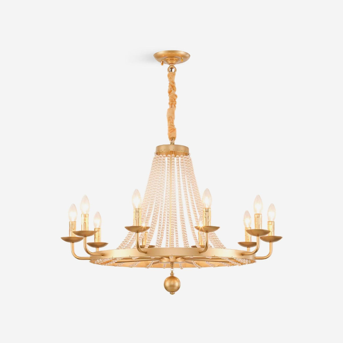 Naples Chandelier Crystal Bead Rustic White Gray Regal