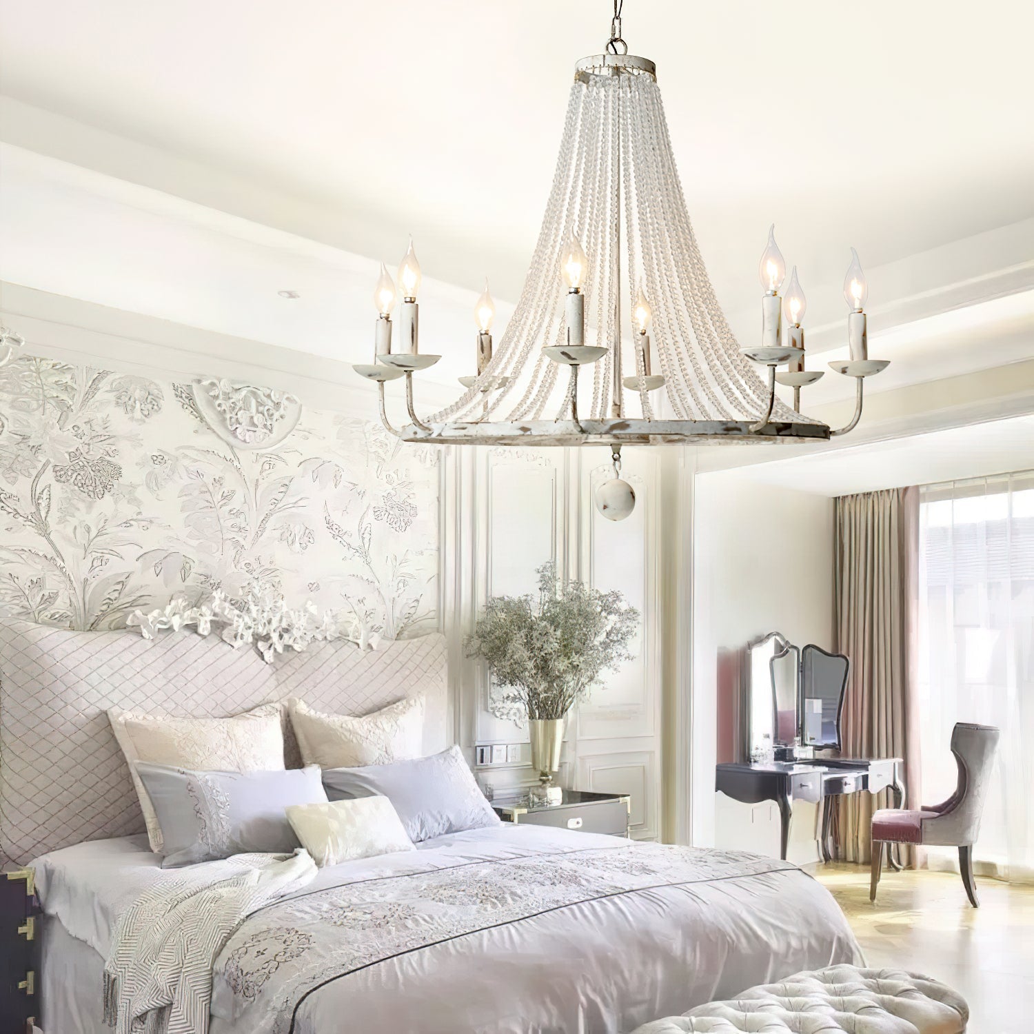 Coloros Vintage Industrial White Chandelier