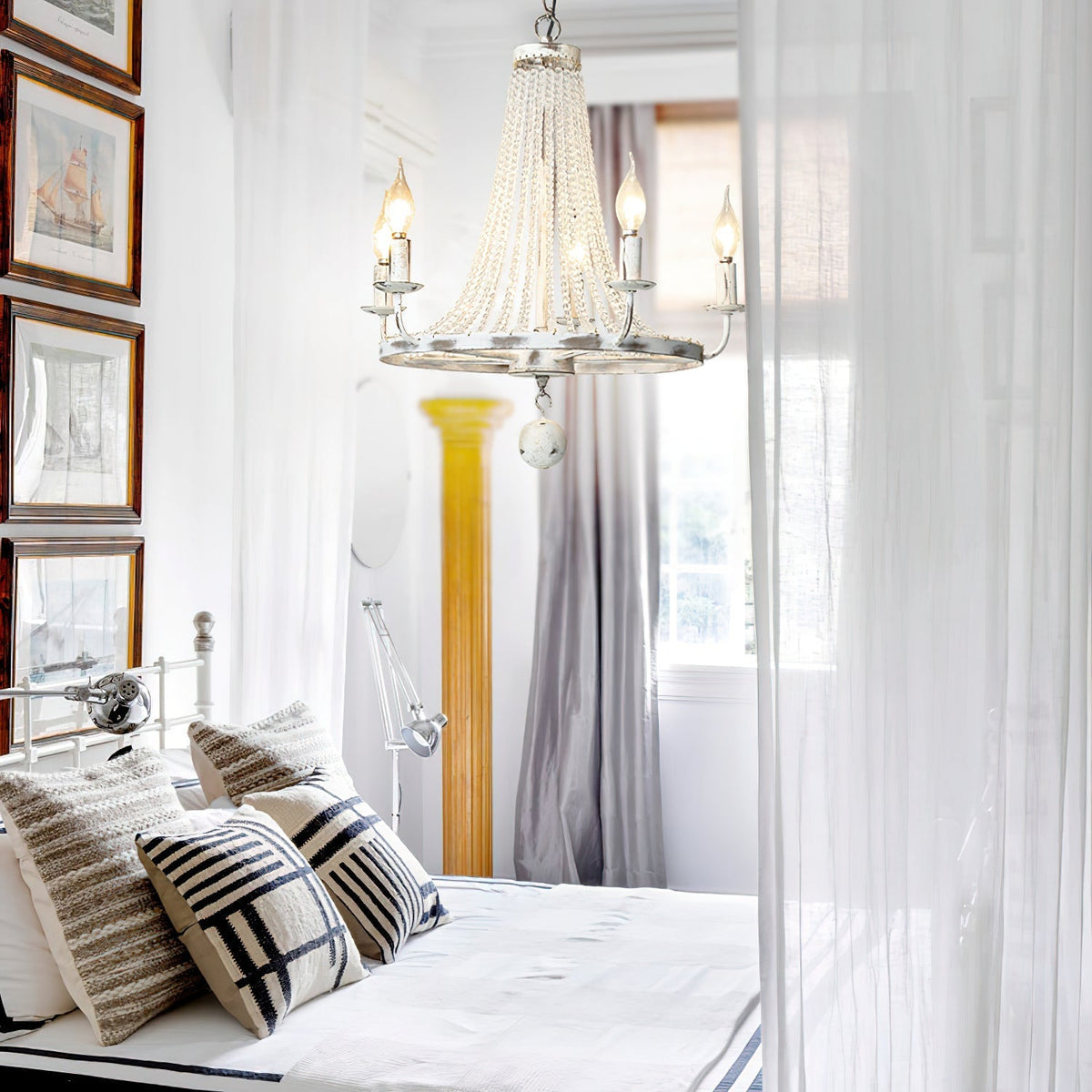 Coloros Vintage Industrial White Chandelier
