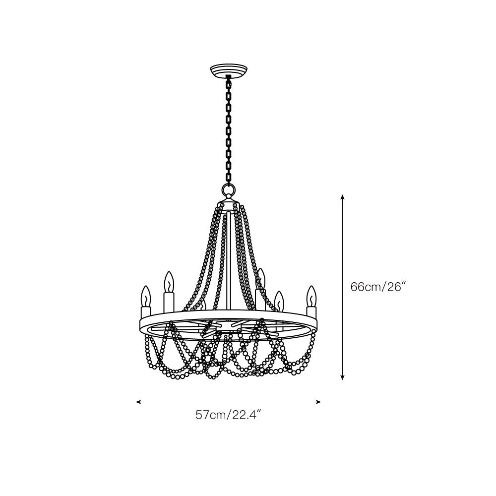 Alshaan Vintage Industrial Wooden Chandelier