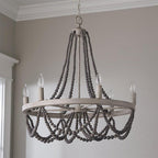 Alshaan Vintage Industrial Wooden Chandelier