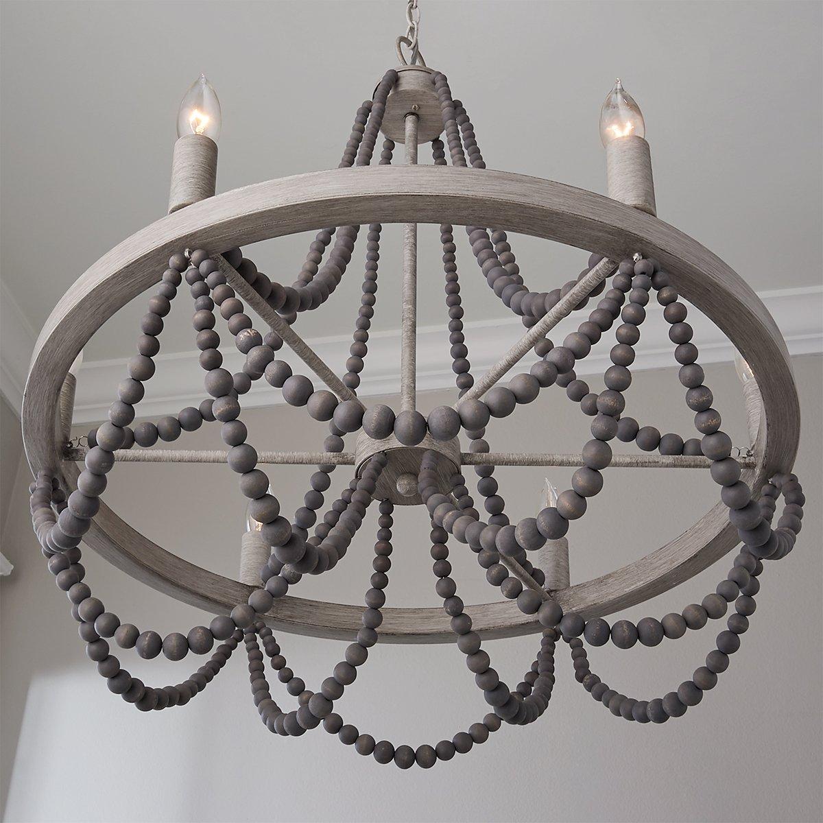 Alshaan Vintage Industrial Wooden Chandelier