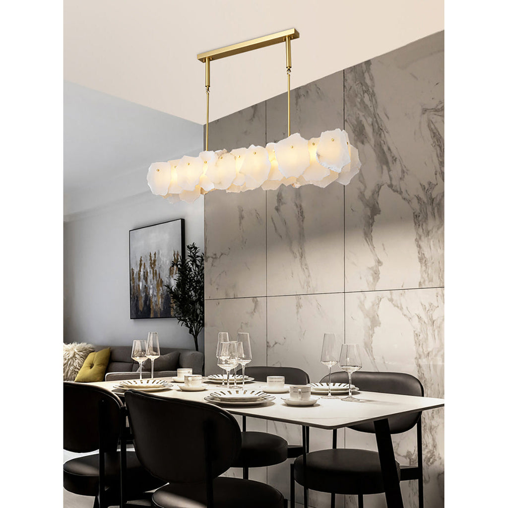 Catala Modern Minimalist Brass Alabaster Chandelier