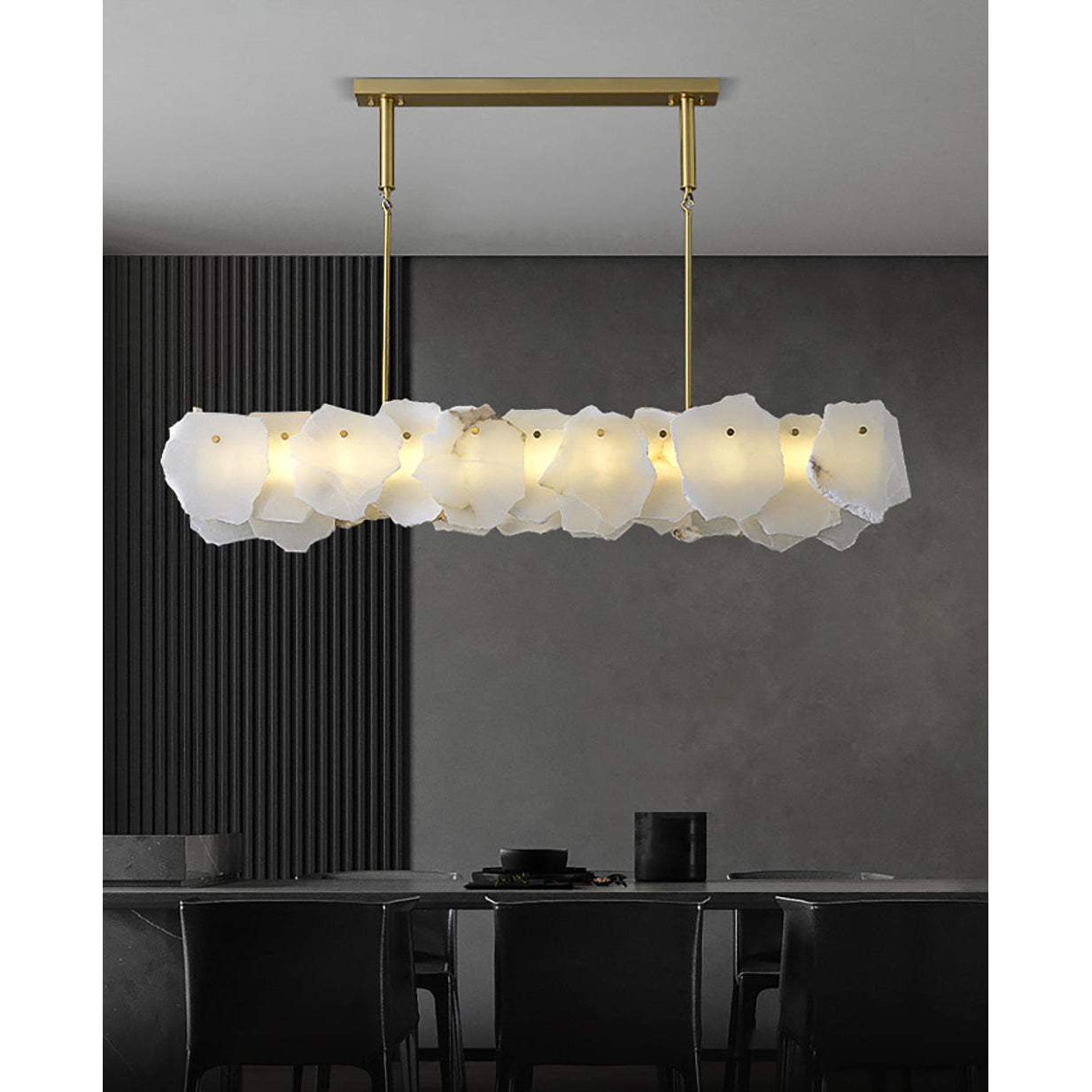 Catala Modern Minimalist Brass Alabaster Chandelier