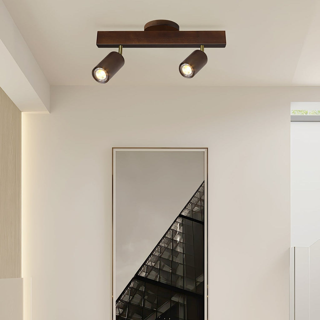 Solara Ceiling Lamp Natural Wood Beam with Spotlight - image 3