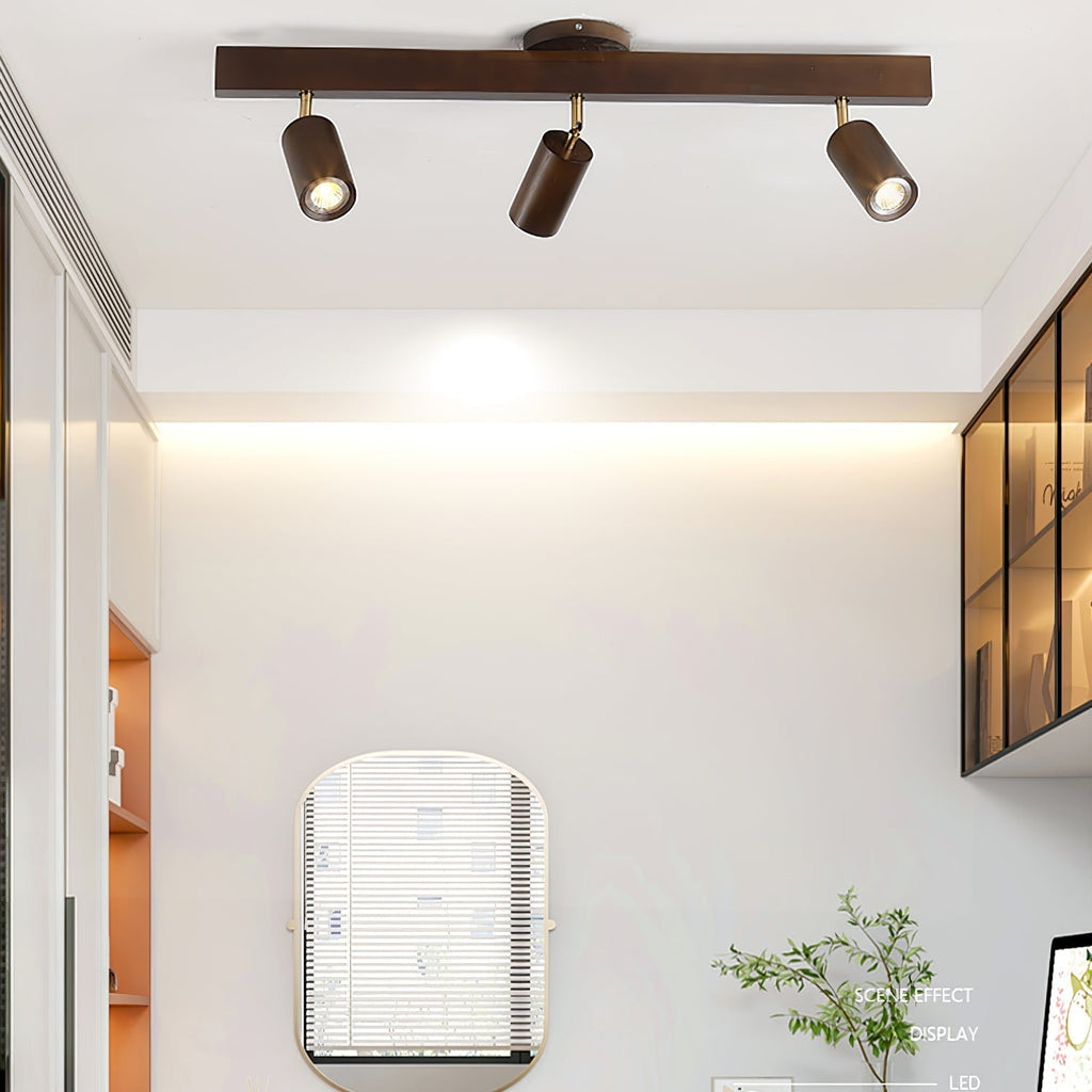 Solara Ceiling Lamp Natural Wood Beam with Spotlight - image 5