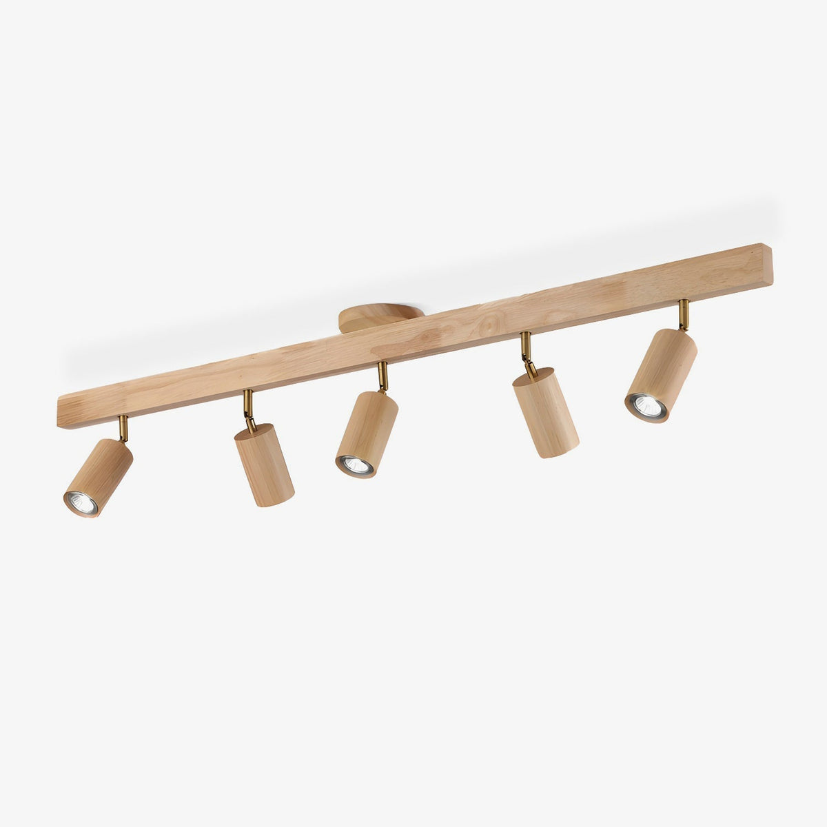 Solara Ceiling Lamp Natural Wood Beam with Spotlight - image 1