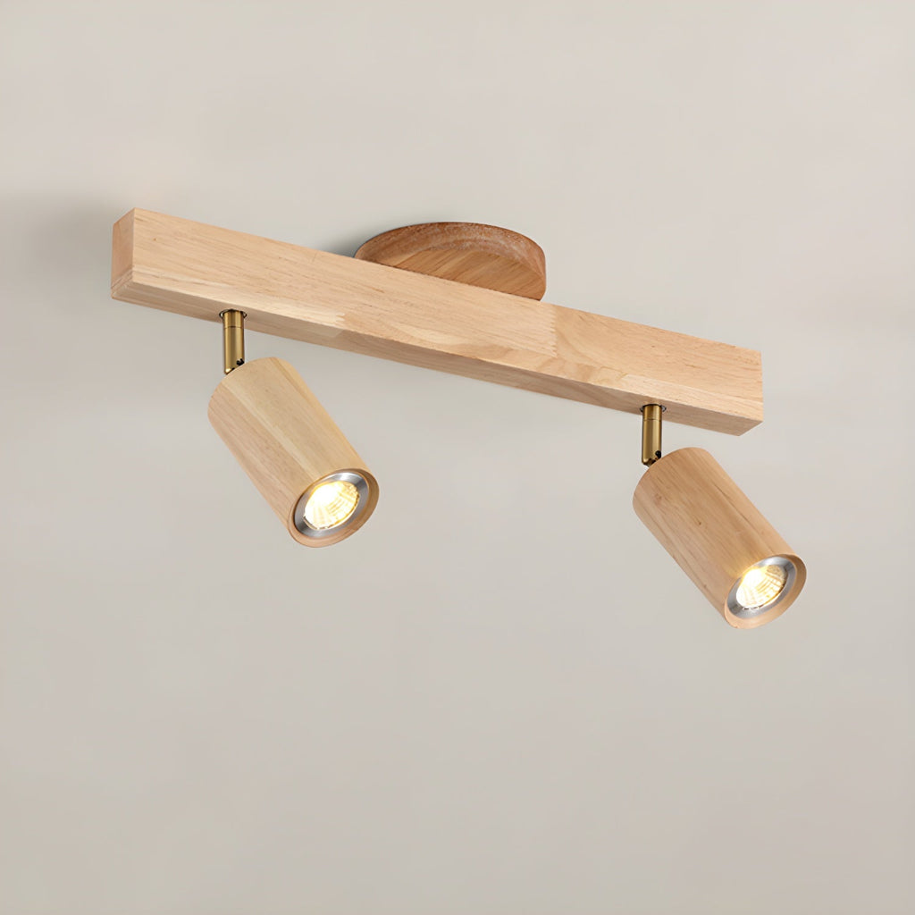 Solara Ceiling Lamp Natural Wood Beam with Spotlight - image 10