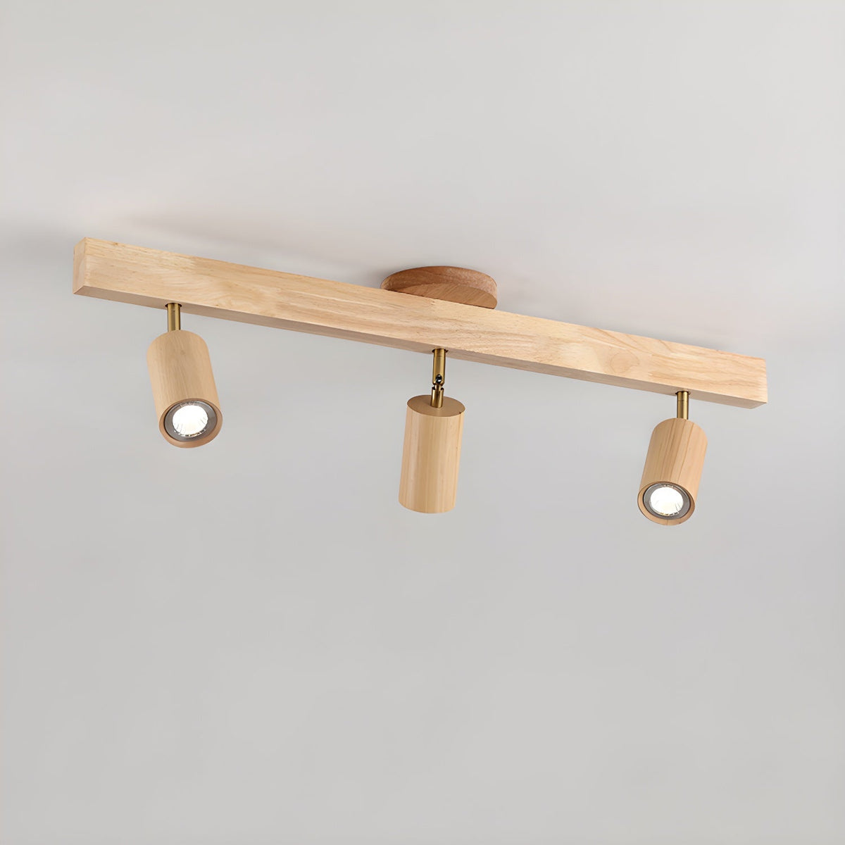 Solara Ceiling Lamp Natural Wood Beam with Spotlight - image 11