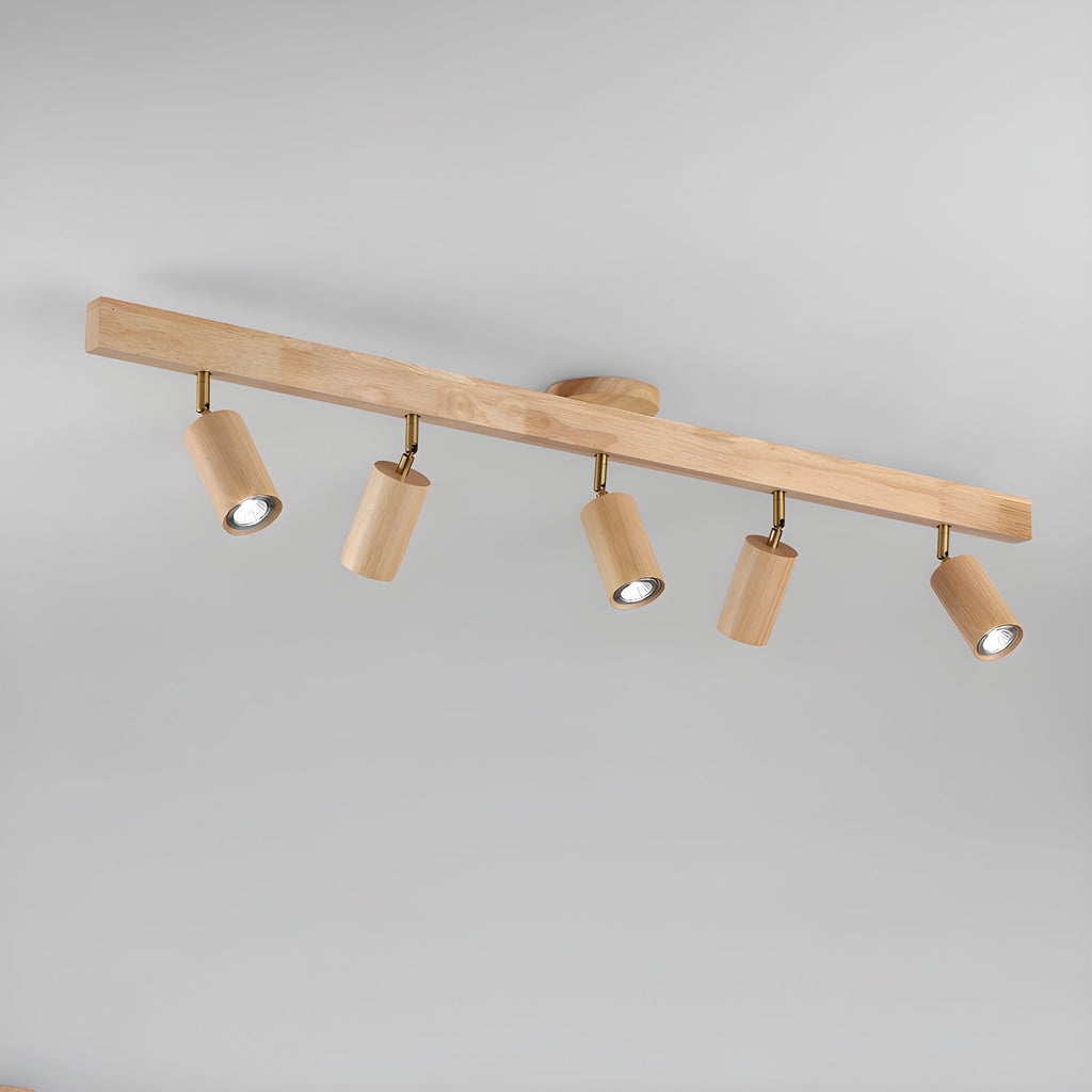 Solara Ceiling Lamp Natural Wood Beam with Spotlight - image 14