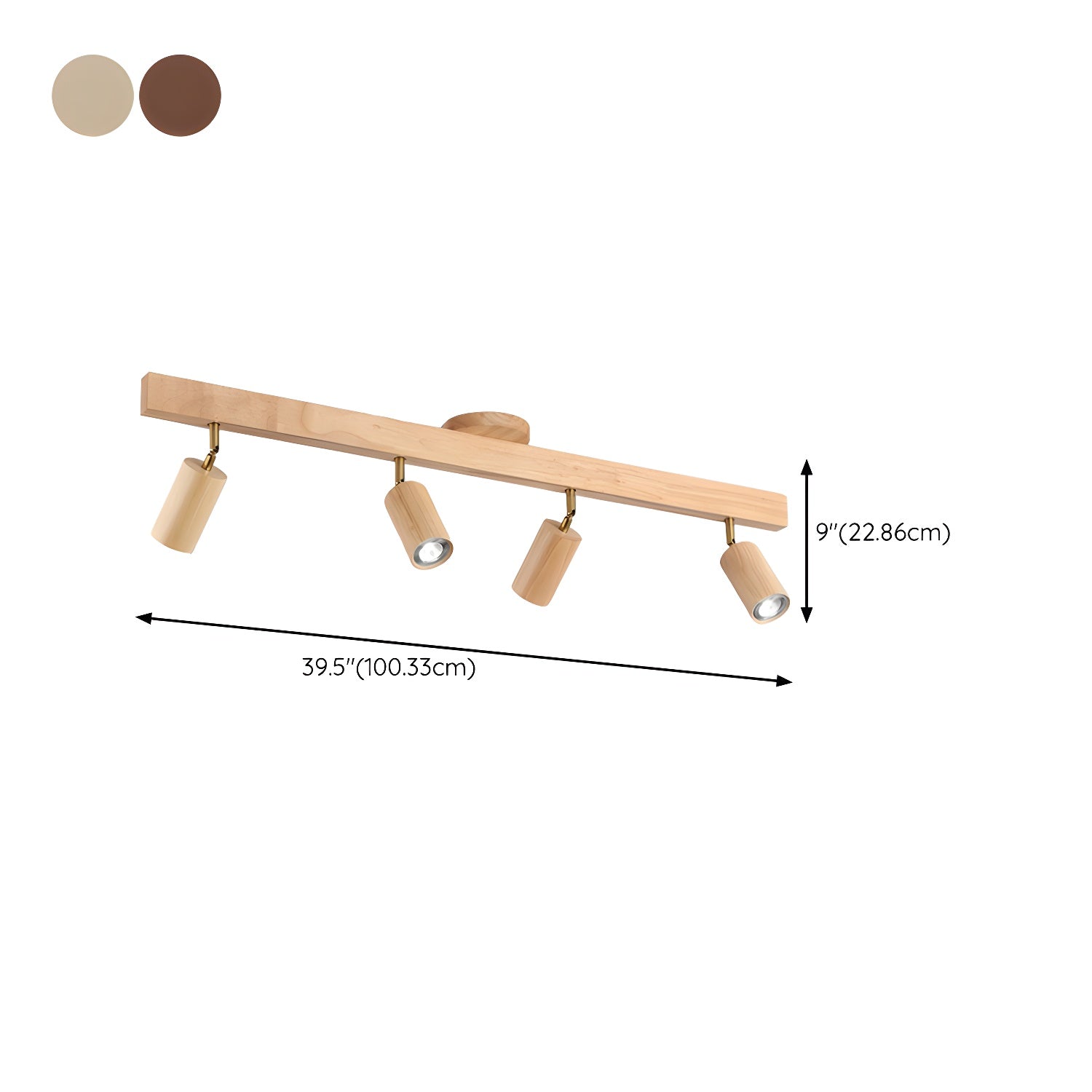 Solara Ceiling Lamp Natural Wood Beam with Spotlight - image 17