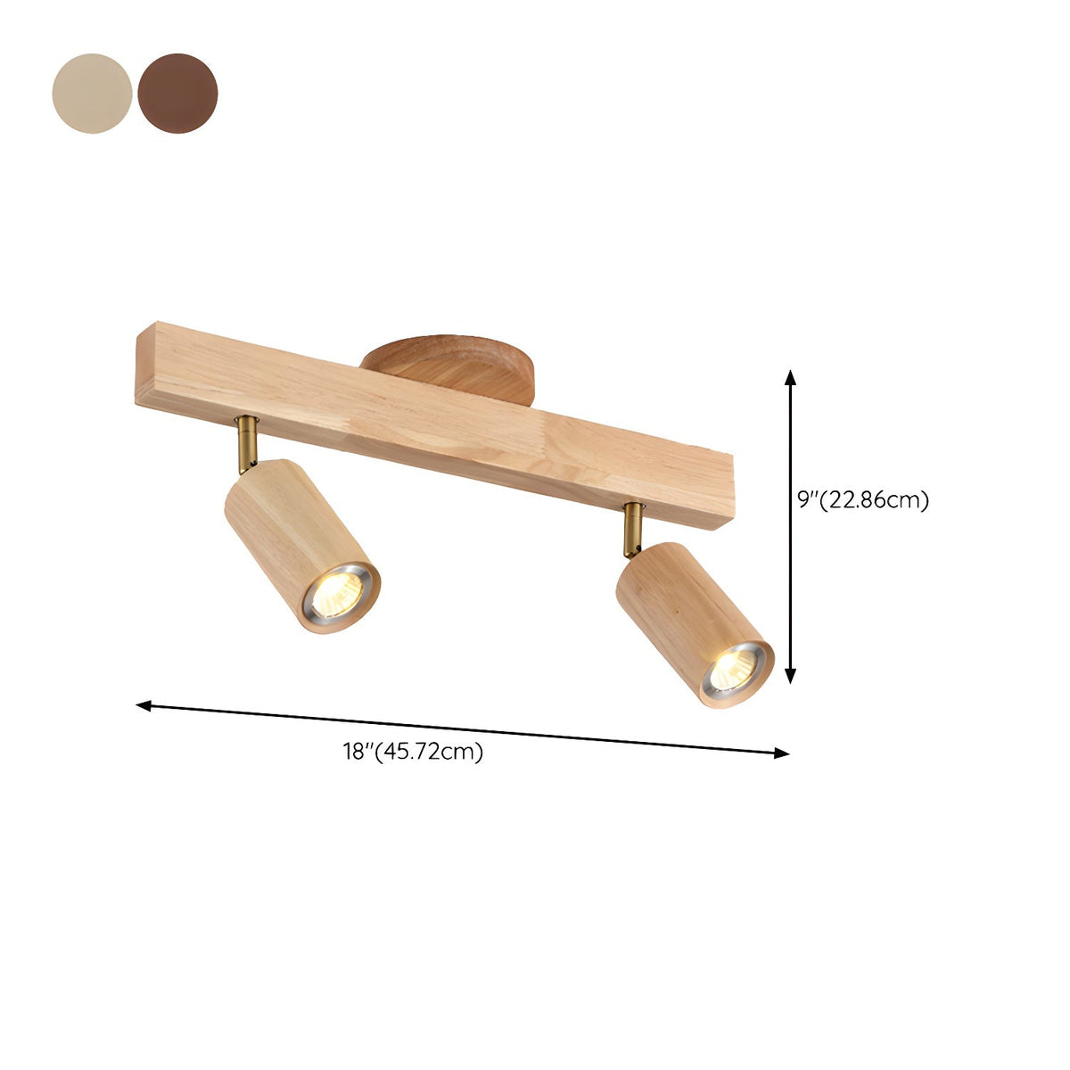 Solara Ceiling Lamp Natural Wood Beam with Spotlight - image 18