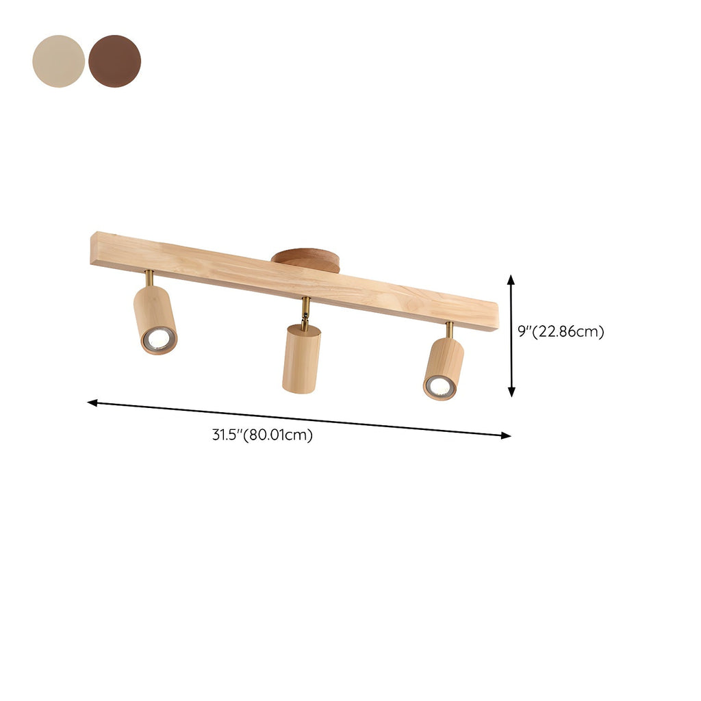 Solara Ceiling Lamp Natural Wood Beam with Spotlight - image 19