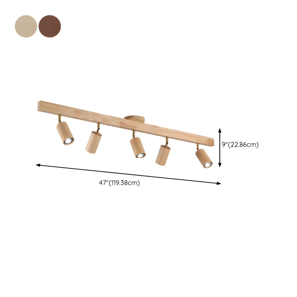 Solara Ceiling Lamp Natural Wood Beam with Spotlight - image 21