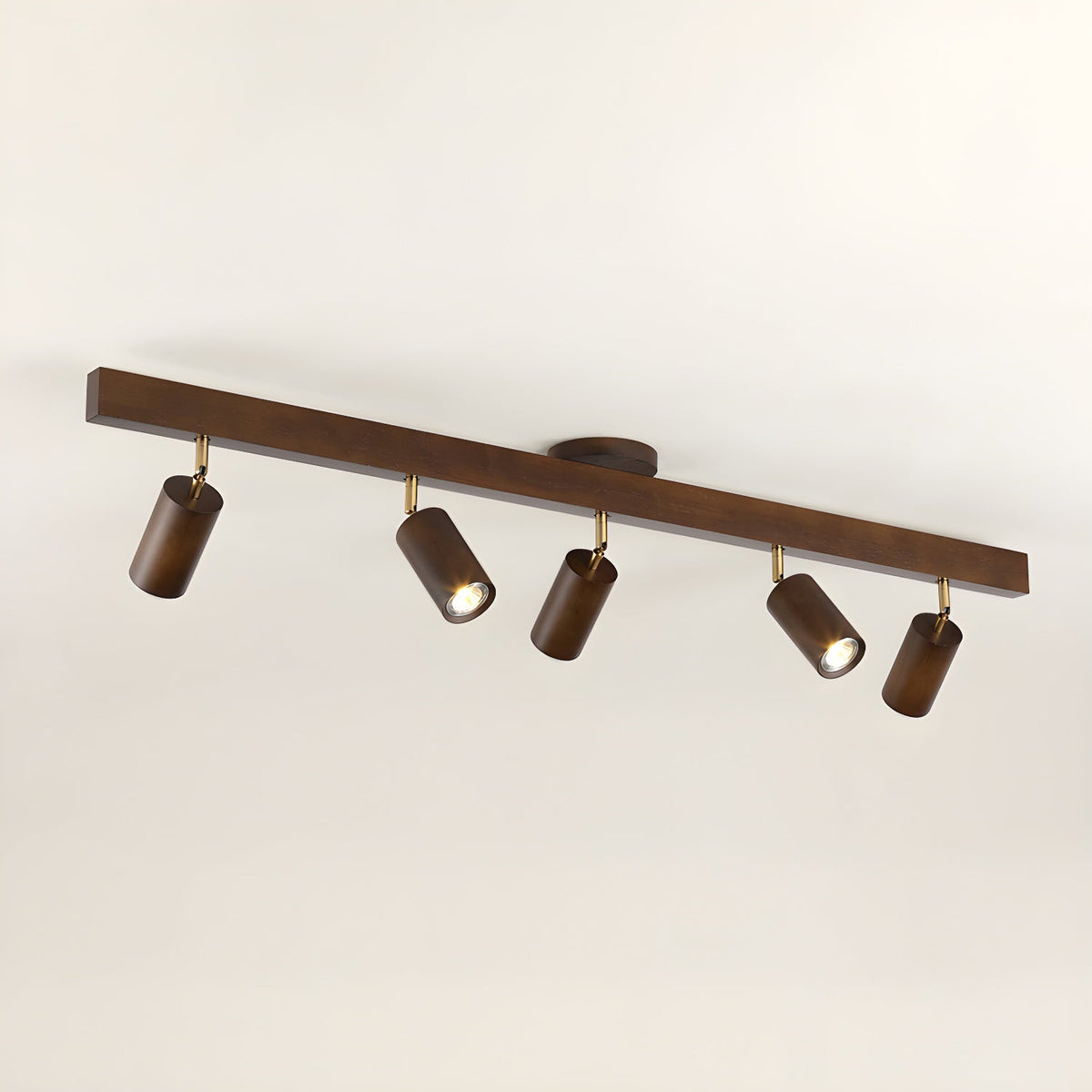 Solara Ceiling Lamp Natural Wood Beam with Spotlight - Letslighting