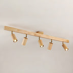 Solara Ceiling Lamp Natural Wood Beam with Spotlight - image 7