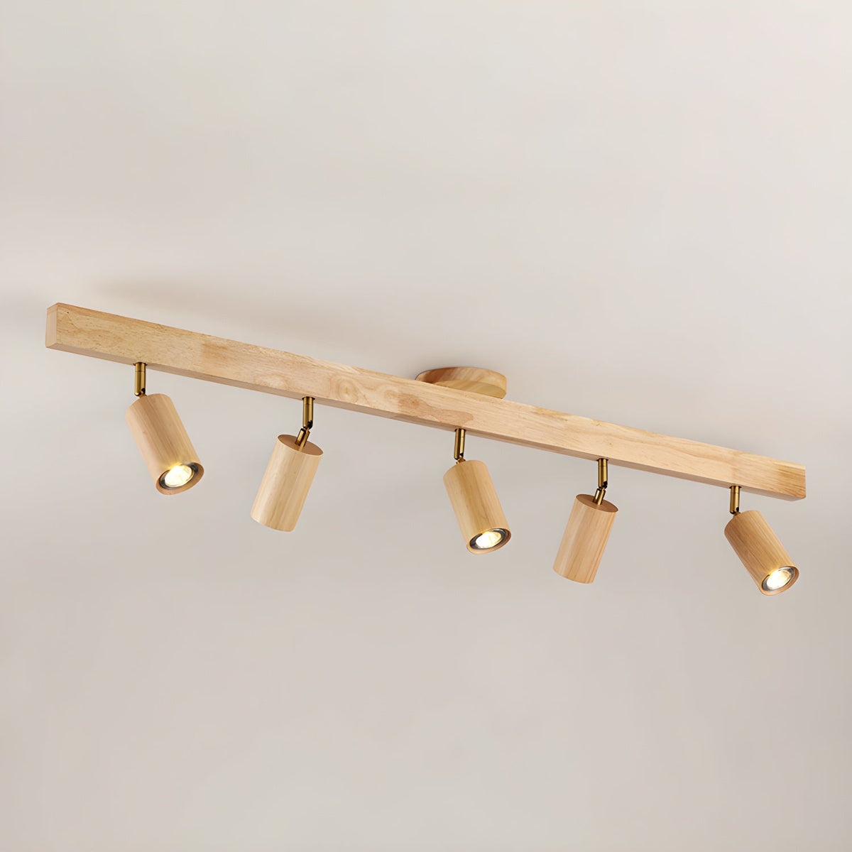 Solara Ceiling Lamp Natural Wood Beam with Spotlight - image 7