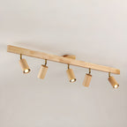 Solara Ceiling Lamp Natural Wood Beam with Spotlight - image 8