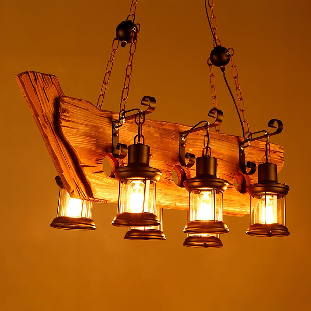 Aurzorir Vintage Wood Chandelier