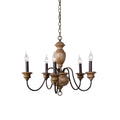 Evvine Vintage Industrial Wood Chandelier