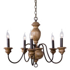 Evvine Vintage Industrial Wood Chandelier