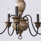 Evvine Vintage Industrial Wood Chandelier