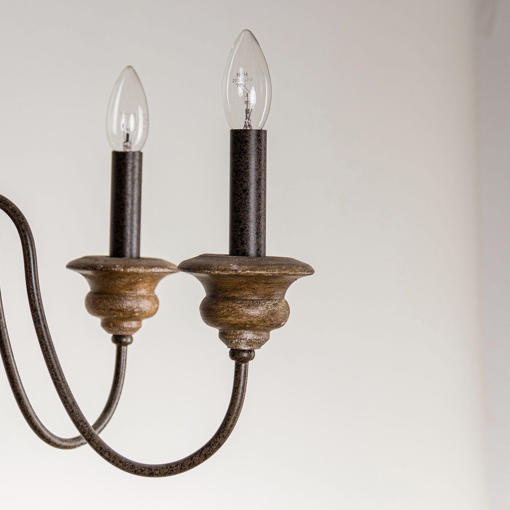 Evvine Vintage Industrial Wood Chandelier