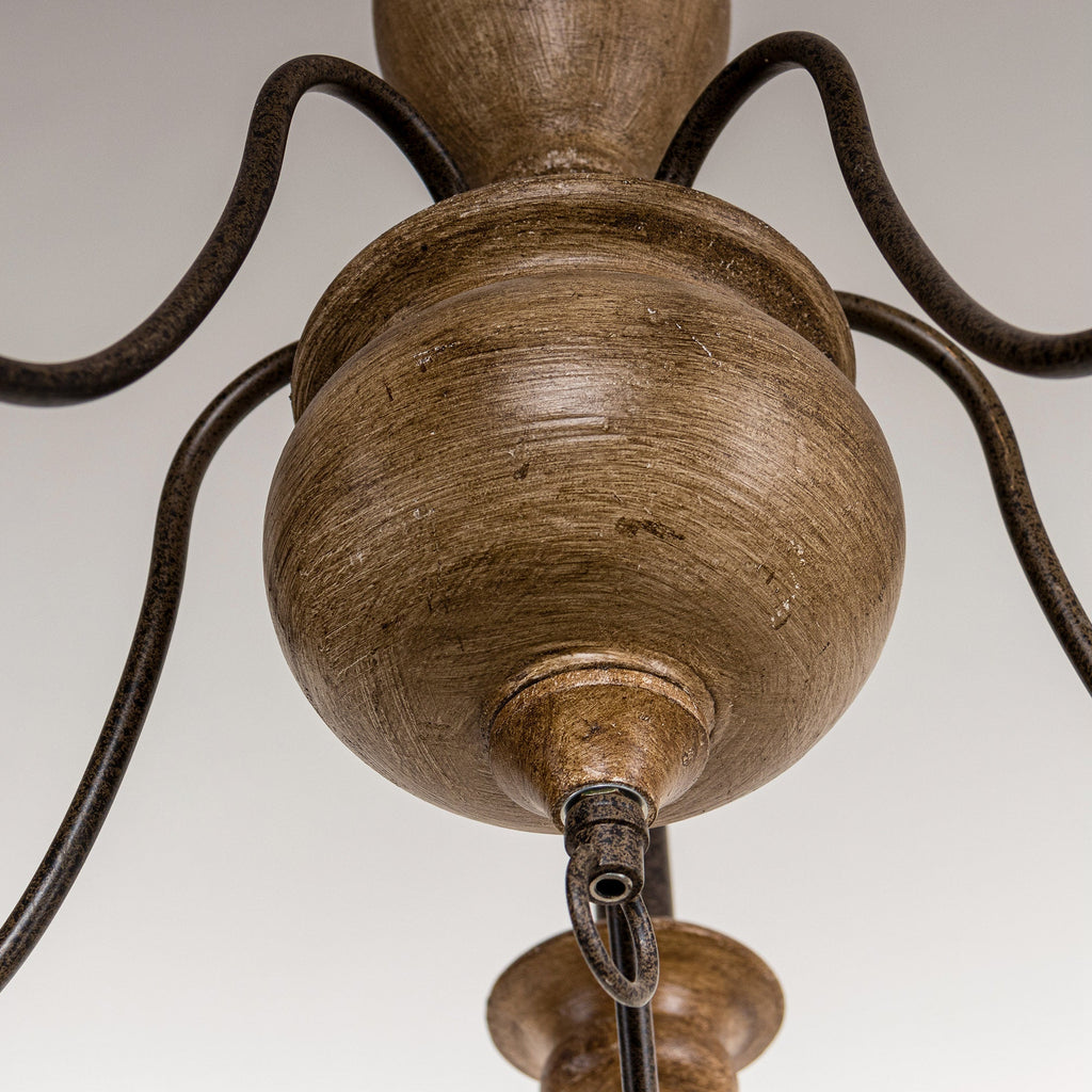 Evvine Vintage Industrial Wood Chandelier