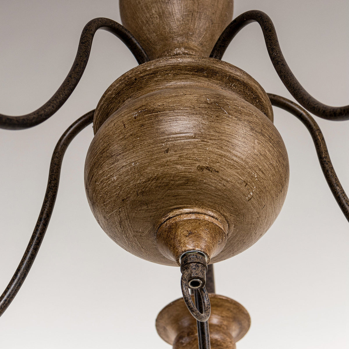 Evvine Vintage Industrial Wood Chandelier