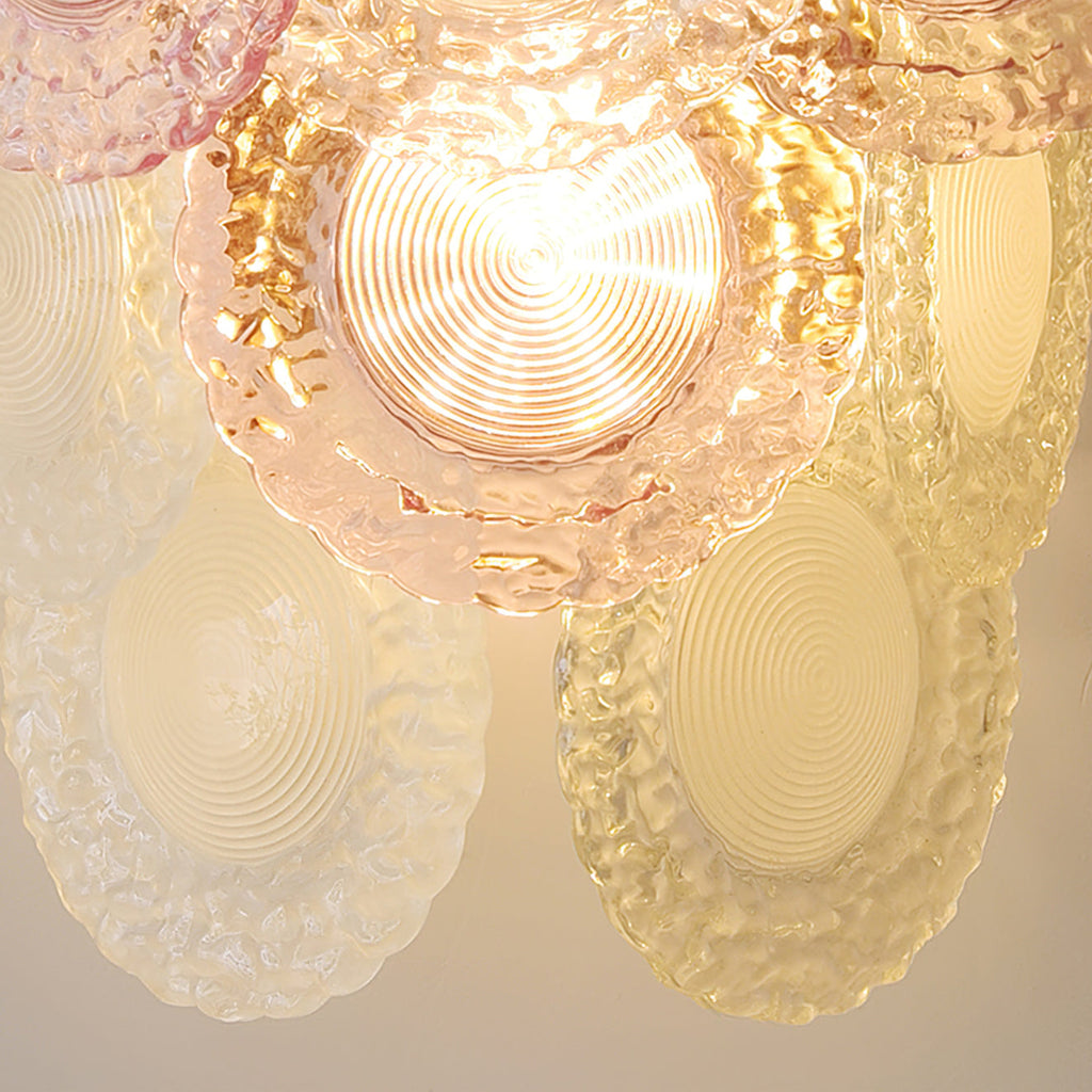 Nenufar Wall Lamp Pink And Gold Glass For Bedroom Ambiance