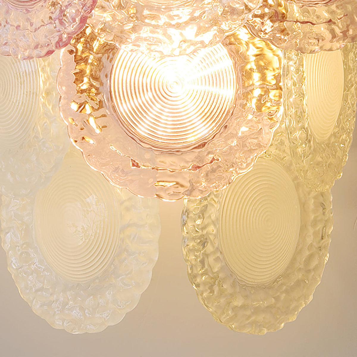 Nenufar Wall Lamp Pink And Gold Glass For Bedroom Ambiance