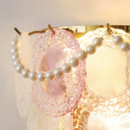 Nenufar Wall Lamp Pink And Gold Glass For Bedroom Ambiance