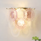 Nenufar Wall Lamp Pink And Gold Glass For Bedroom Ambiance