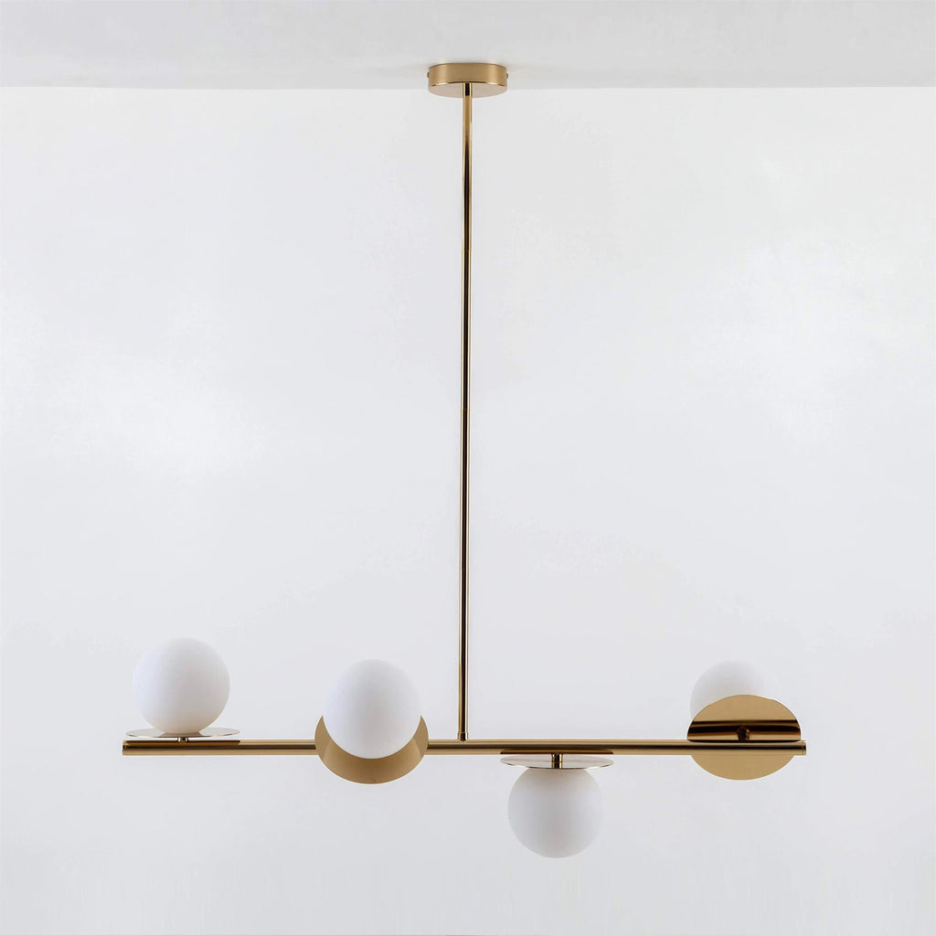 Evvararis Modern Minimalist Brass Glass Chandelier