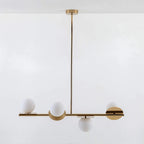 Evvararis Modern Minimalist Brass Glass Chandelier