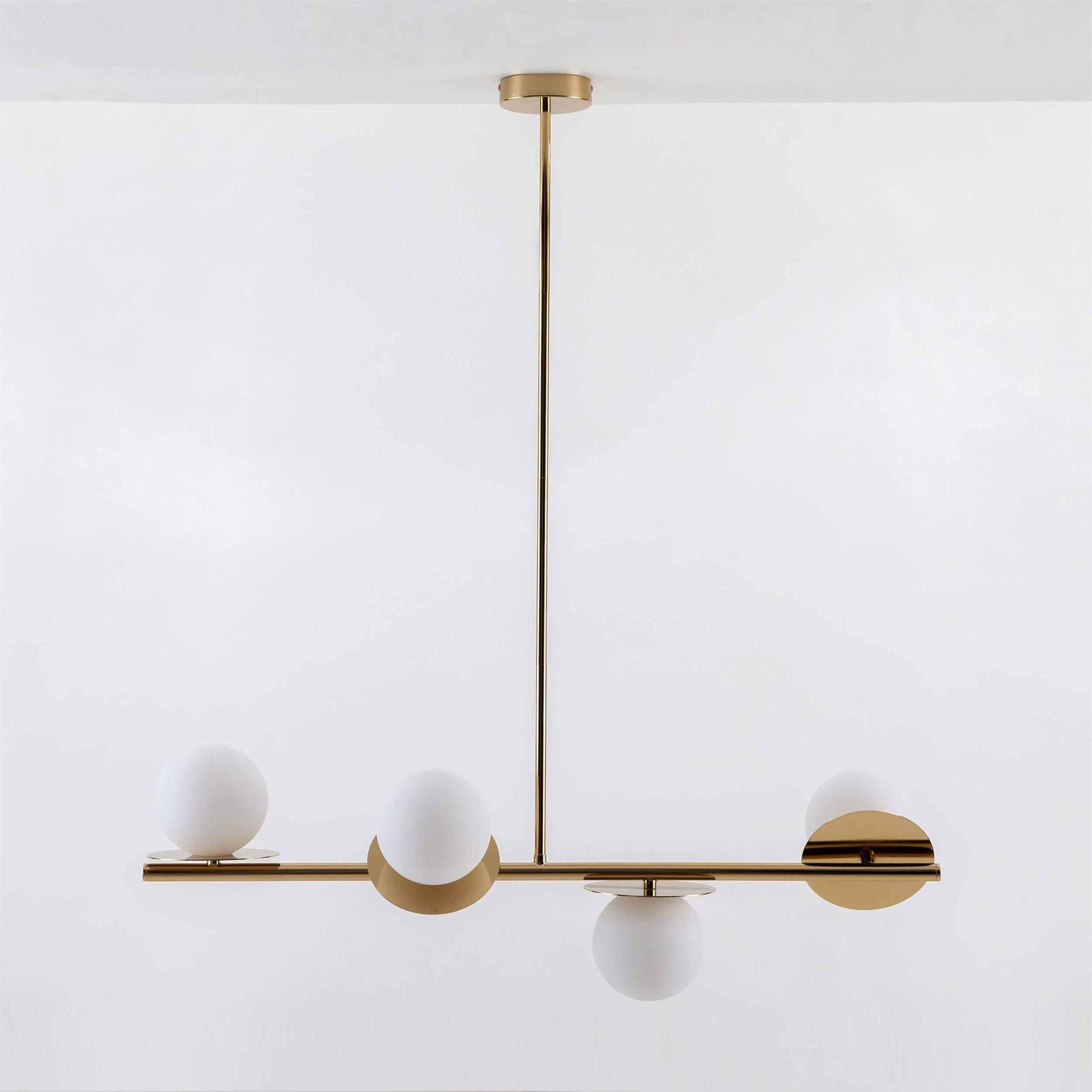 Evvararis Modern Minimalist Brass Glass Chandelier