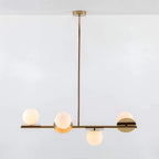 Evvararis Modern Minimalist Brass Glass Chandelier