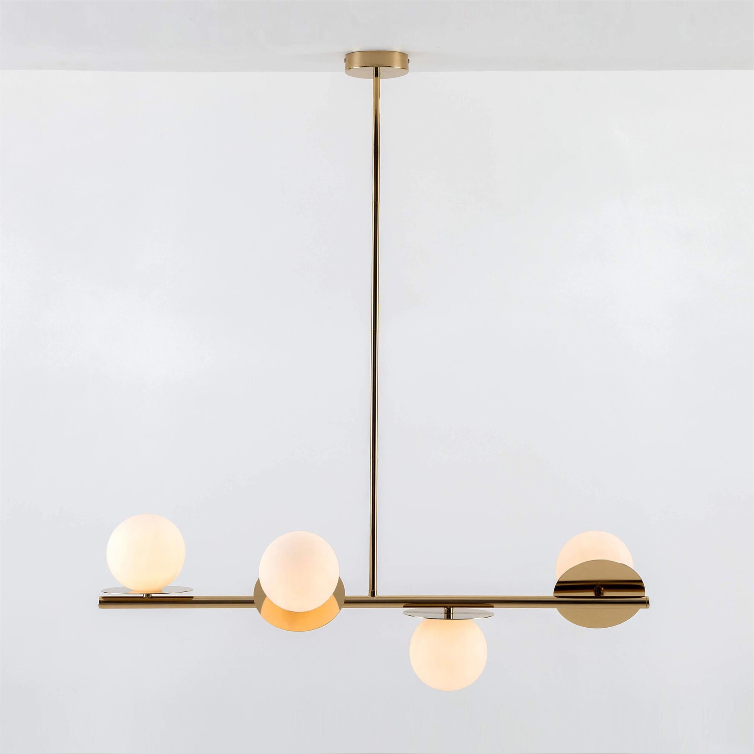 Evvararis Modern Minimalist Brass Glass Chandelier