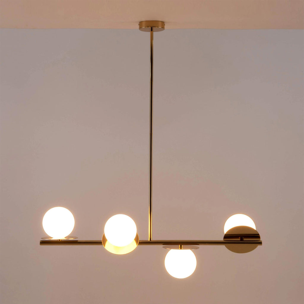 Evvararis Modern Minimalist Brass Glass Chandelier